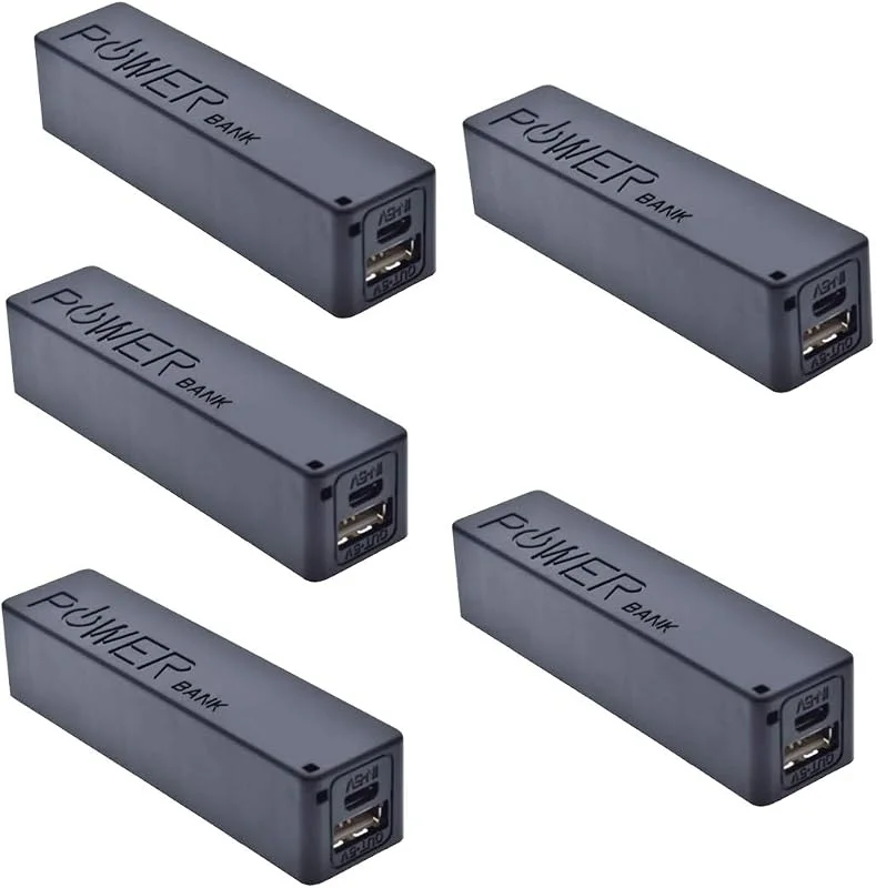 Hailege 5 stycken 18650 bärbart batterifodral svart USB Power Bank Power Charger Pack Batterilåda 1x18650 — Mobil och surfplatta
