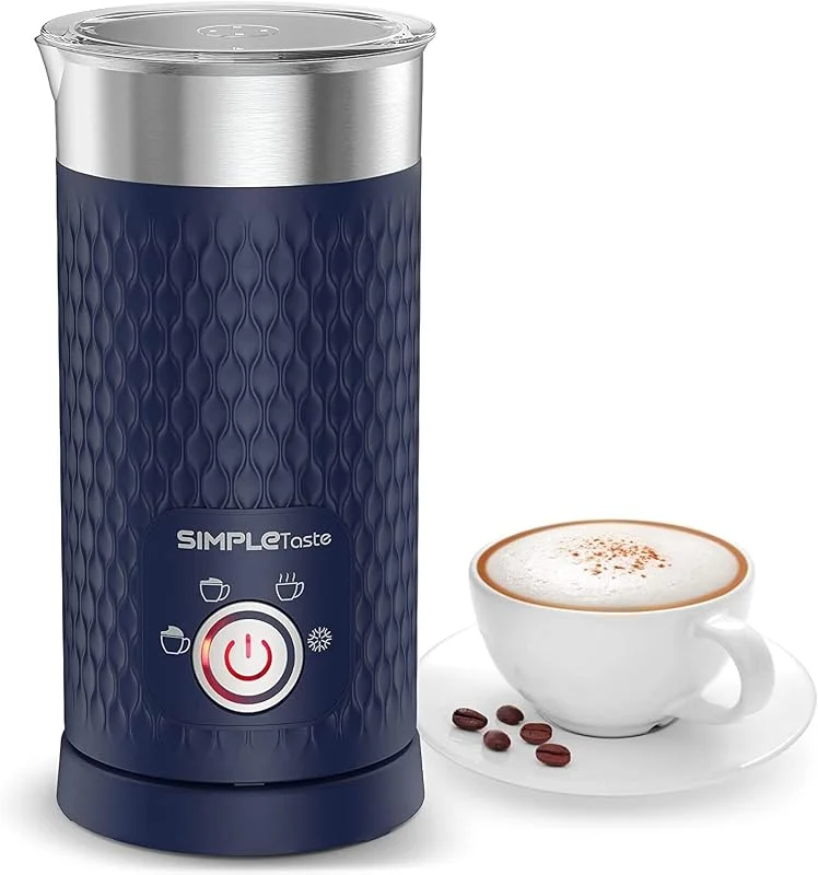 SIMPLETaste mjölkskummare, 4-i-1 elektrisk mjölkångare, automatisk varm och kall skumtillverkare och mjölkvärmare för latte, cappuccinos, macchiato — Kök & Hushåll