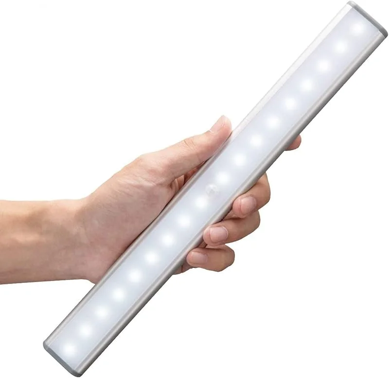 Moston 18 LED magnetisk rörelsesensor, garderobslampor, automatisk på, av, underskåpsbelysning, uppladdningsbar batteridriven nattlampa, 1 000 mAh litiumbatteri, klistra på var som helst — Smart belysning