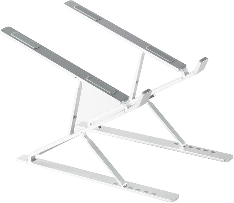 laptopstativ, aluminium höjdjusterbart ventilerat laptopstativ, vikbart bärbart stativ för bärbar dator alla 10–15, 6 tums bärbara datorer surfplattor (silver) — Datortillbehör