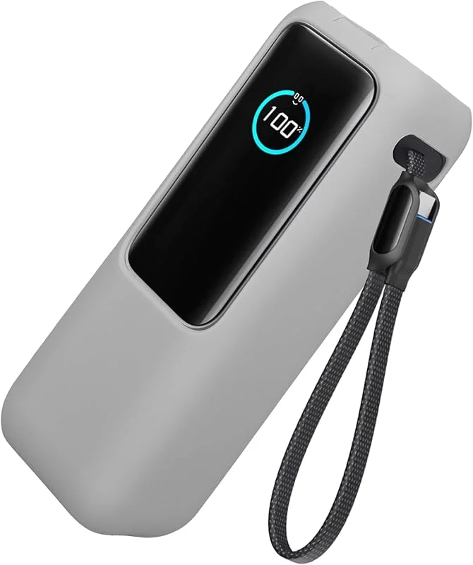 kwmobile Fodral kompatibelt med Anker Power Bank 25 000mAh (A1695H11) fodral - Silikonskydd för Power Bank - Stötskydd för externt batteri - Grå — Mobil och surfplatta