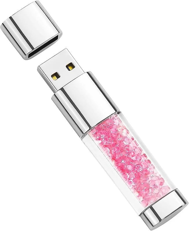 USB-flashenhet 64 GB, BorlterClamp Söt Rosa Kristall Tumminne Novelty Pen Drive Memory Stick — Datortillbehör