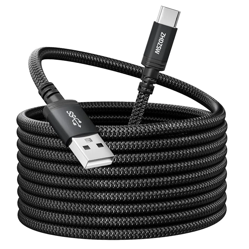 Extra lång USB C-laddningskabel 10 m, 3, 1 A snabbladdningskabel, USB till typ C-kabel flätad för PS5-styrenhet, Samsung Galaxy S10, S9, S8 Plus, Note 10 9 8, LG V30 V20 G6 G5, Moto, LG, HUWEI, Mi9, 8 — Mobil och surfplatta