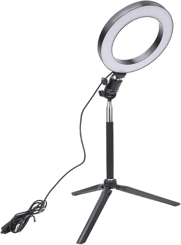 Ichiias USB LED with Desk Stand Selfie Stick Selfie Ring Light, 6-Inch LED Ring Light, Fill Light for Makeup Video Live Stream Vlogging — Mobil och surfplatta