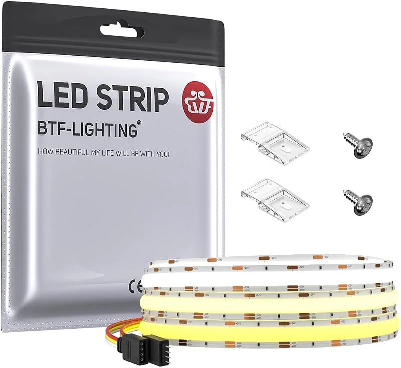 BTF-LIGHTING FCOB COB CCT 3000K-6000K LED-list 1 m 640LED, m IP30 — Smart belysning