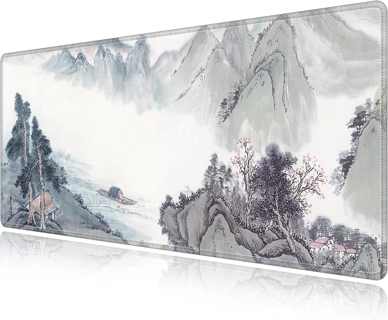 LL-COEUR XXL landskaps-musmatta, spelmusmatta, dator, skrivbordsunderlägg, skrivbordsunderlägg (landskap 1, 700 x 300 x 3 mm) — Datortillbehör