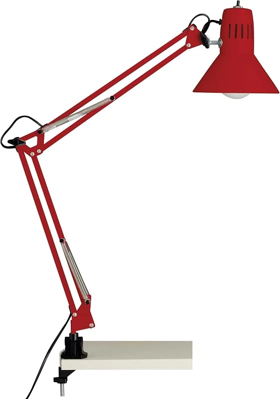 Brilliant Skrivbordslampa skrivbord klämma lampa hobby röd — Hushållselektronik