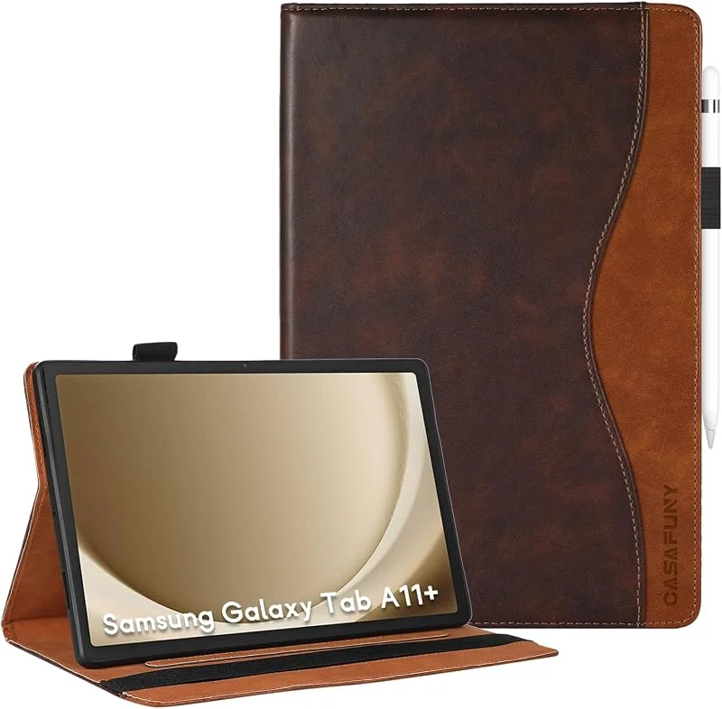 CASAFUNY-fodral för Samsung Galaxy Tab A11+ Plus, A9+ 11 tum, brun — Mobil och surfplatta