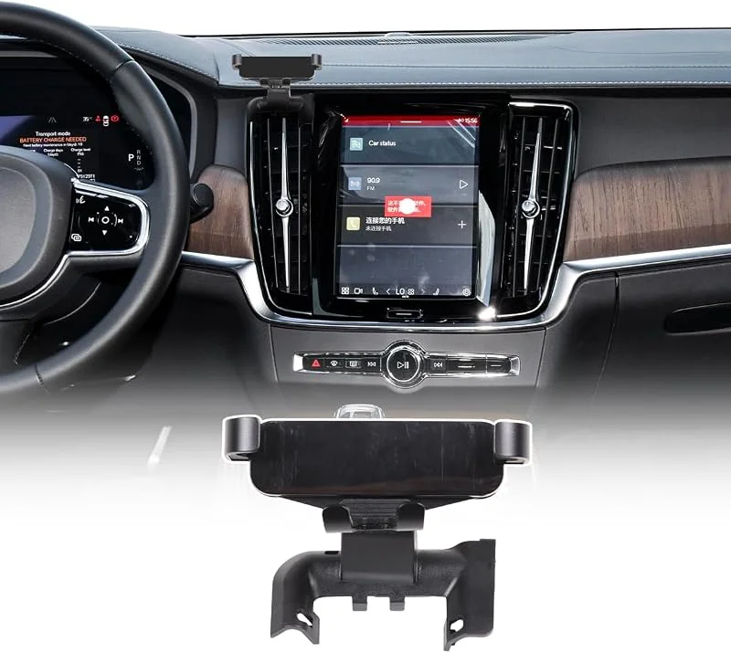 Mobiltelefonhållare för bil, kompatibel med Volvo S90 V90 2016-2023, mittkonsol, luftrännor mobiltelefonhållare, 360° rotation, biltelefonhållare för alla mobiltelefoner — Mobil och surfplatta