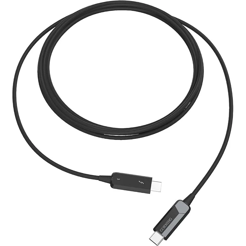 Corning optiska kablar Thunderbolt 3 USB typ-C manlig optisk kabel, 25 m — TV och streaming