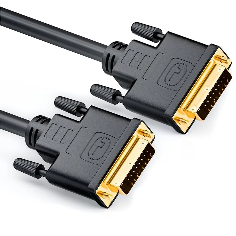 deleyCON 2m DVI Kabel 24+1 - DVI-D Dual Link - HDTV 1080p Full-HD 3D Ready - Adapterkabel Monitorkabel med Ferritkärna - Svart — Datortillbehör