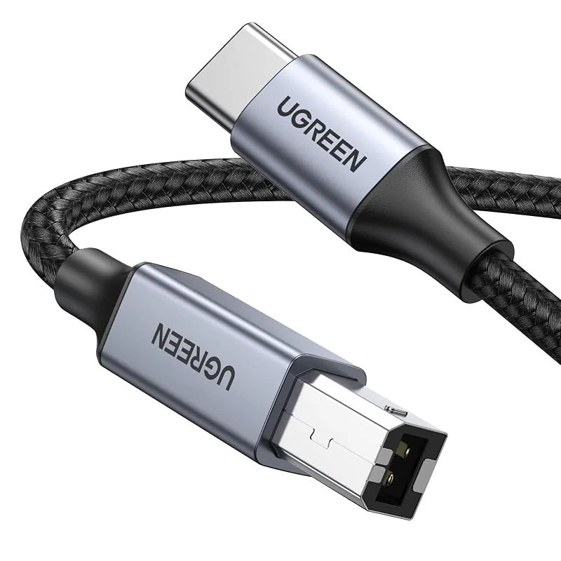 UGREEN USB C-skrivarkabel, USB B till USB C-kabel, skannerkabel (silver 1m) — Mobil och surfplatta