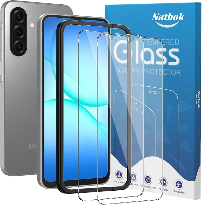 2 st härdat glas för Samsung Galaxy A17 4G, 5G 6, 7 tum, [bubbelfri] skärmskydd med enkelt installationsverktyg för Samsung A17 HD genomskinligt glas lätt att installera — Mobil och surfplatta