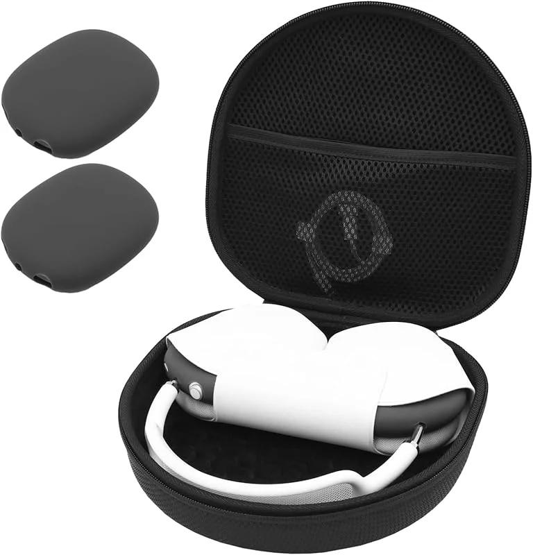 ProCase Hårda hörlursfodral för AirPods Max med 2 smarta silikonfodral, Hardshell Eva bärväska headset fodral – svart — Mobil och surfplatta