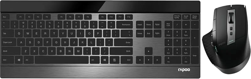 Rapoo 9900M Trådlöst tangentbord och musset - Bluetooth & 2.4G USB trådlöst — Datortillbehör
