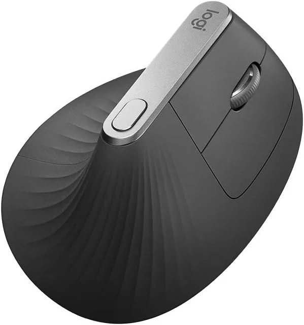 Logitech MX Vertical Ergonomsk Trådlös mus, Bluetooth och 2, 4 GHz med USB Unifying Receiver, 4000 DPI Optisk sensor, 4 Knappar, Snabbladdning, Laptop, PC, Mac, iPad OS - Svart — Datortillbehör