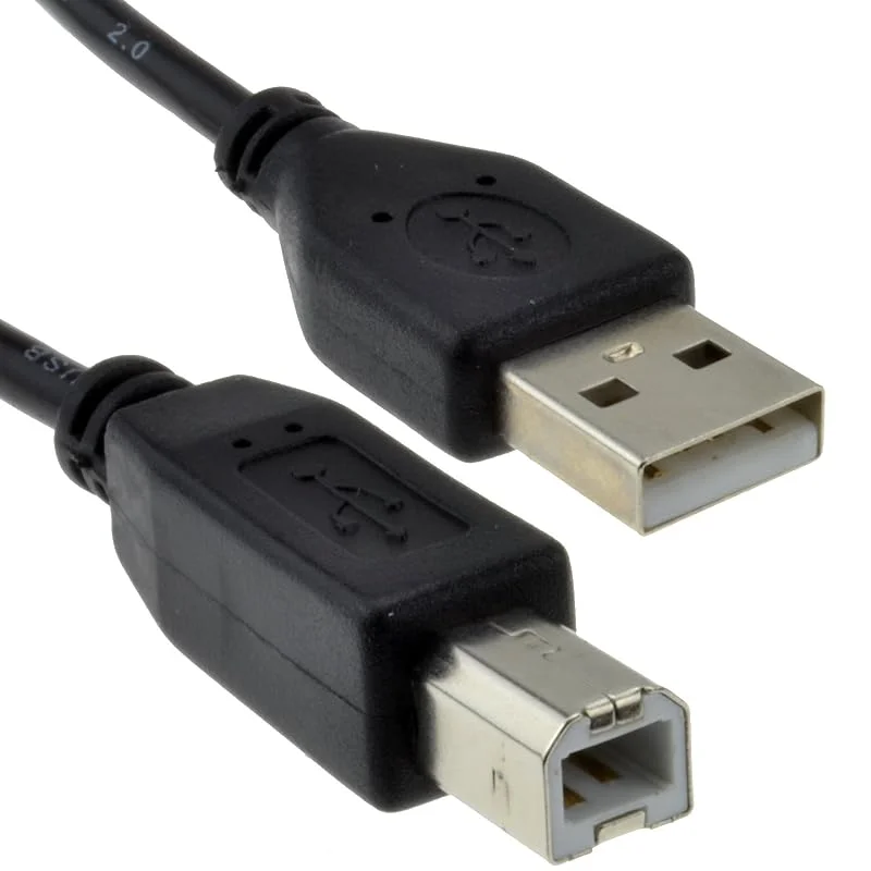 kenable USB 2.0 Skrivarkabel A till B Svart 5 m [5 meter, 5m] - 24AWG Koppar Höghastighetskabel för Skrivare Scanner Extern Hårddisk — Datortillbehör