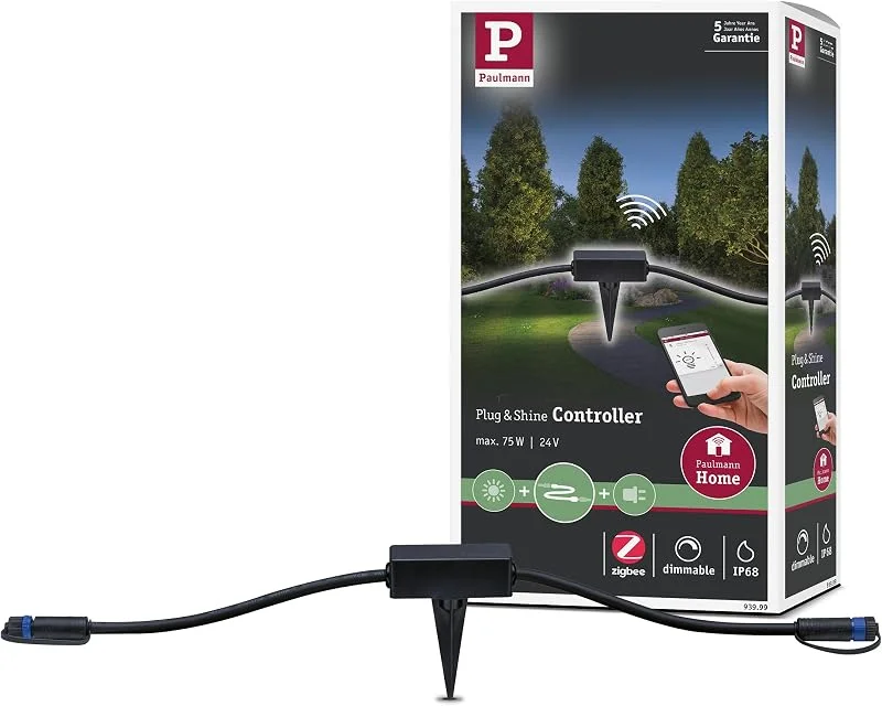 Paulmann 93999 Plug & Shine Zigbee Controller för utomhusarmaturer IP68 SmartHome Max. 75 watt Styrning Dimbar — Smarta hem