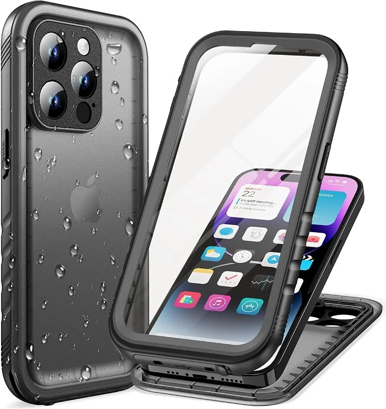 Cozycase Top 360 Vattentätt Stöttåligt Skal för iPhone 14 Pro Max, Svart — Mobil och surfplatta
