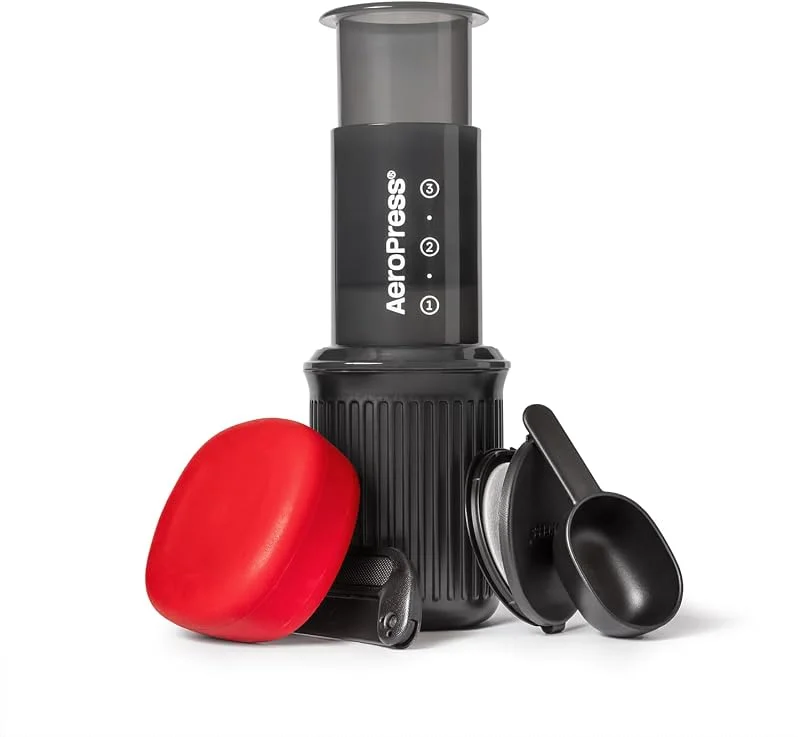 AeroPress Go extra liten bärbar kaffebryggare, perfekt för resor, vandring & camping, allt-i-ett French Press, manuell espressobryggare & pour-over, 2 min bryggtid — Kök & Hushåll