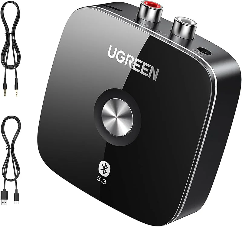 UGREEN Bluetooth 5.3 Mottagare HiFi Bluetooth Adapter Trådlös Bluetooth Ljudadapter 3.5mm och 2RCA Dual Connection HiFi Mottagare. — Portabel digital och ljud