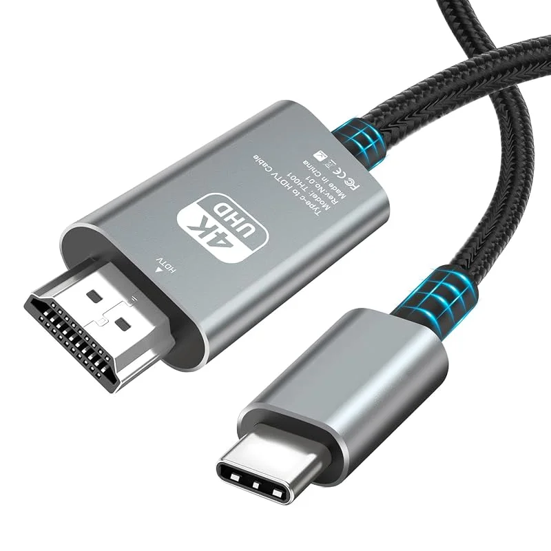 AXFEE USB C till HDMI-kabel, 2 m 4K 30 HZ Ultra High Speed HDMI-kabel UHD kompatibel med i-Phone 15-serien, MacBook Pro, Air, Mac Mini, iPad Pro, Air, Mini, Galaxy S23, S22, S21 — Mobil och surfplatta