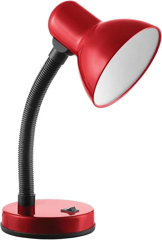 Virone Fupi Bordslampa E27 Stål + Plast (ingen glödlampa) Nätkabelns Längd: ~1m (Röd) — Hushållselektronik