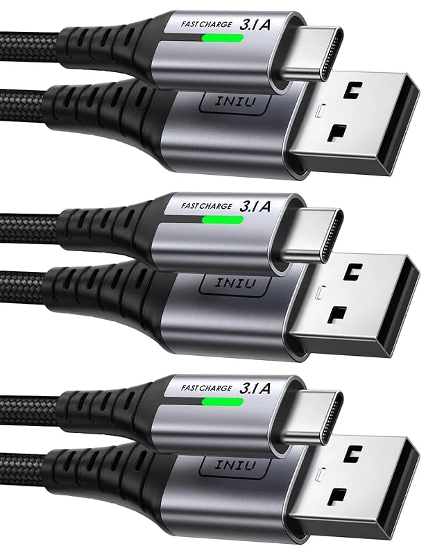 INIU USB C Kabel, [3-Pack 2m+2m+0, 5m] Snabbladdning USB-Typc C laddare — Mobil och surfplatta