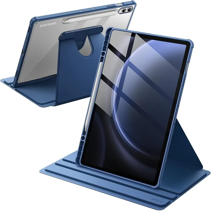 JETech Roterande Fodral för Samsung Galaxy Tab S10+, S9 FE+, S9+ 12, 4", Marin — Mobil och surfplatta