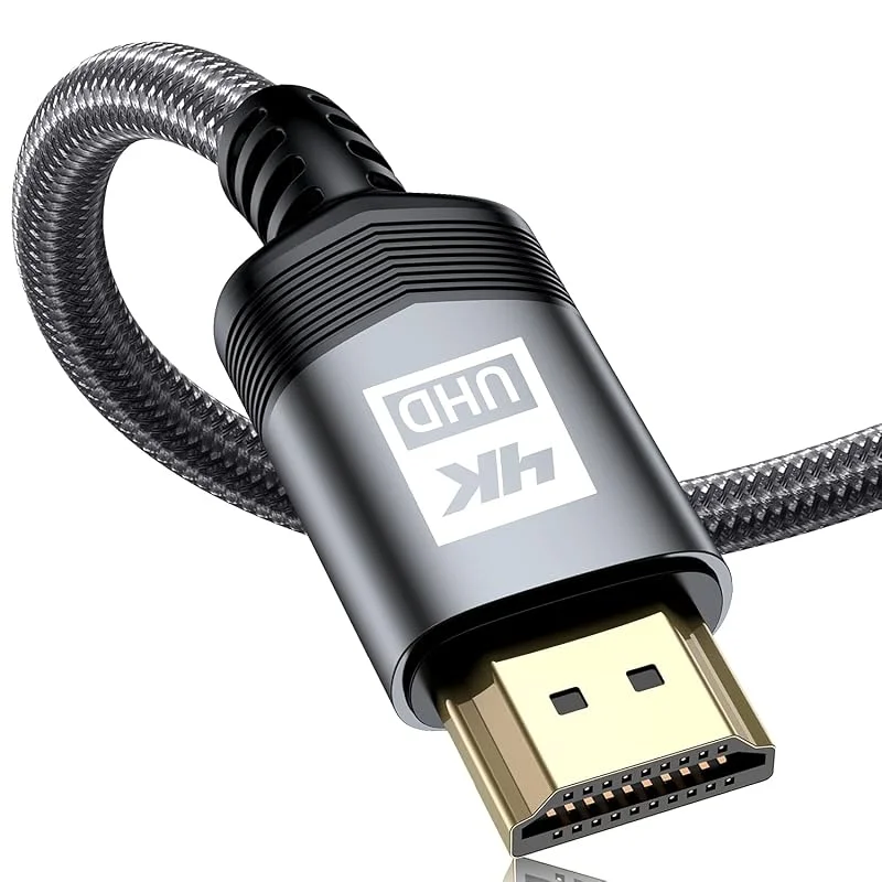 4K HDMI Kabel 3m, HDMI 2.0-kabel med höghastighets 4K@60Hz 18Gbps flätad nylonkabel, guldpläterade kontakter med Ethernet ljudreturkanal, kompatibel med video UHD 2160p, HD 1082p, Xbox — TV och streaming