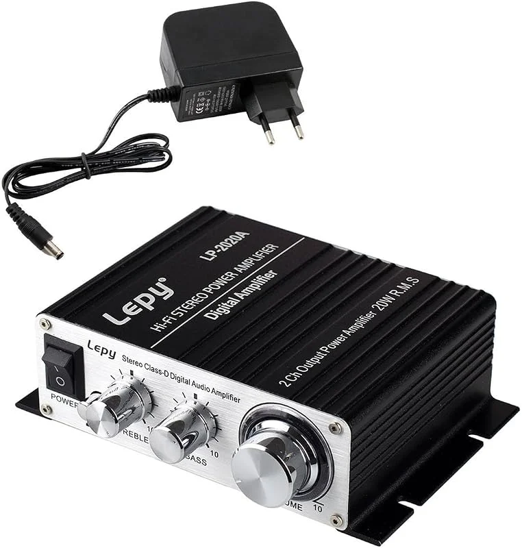 LEPY 2020A HiFi (2 x 20 watt) stereodesignförstärkare för MP3, mobiltelefon, DAC svart — Hörlurar och ljud