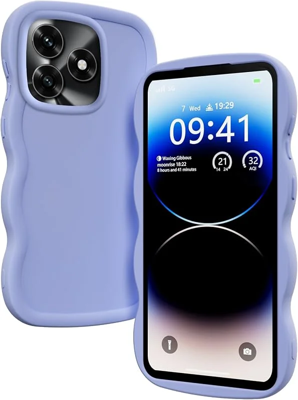 XINYEXIN Fodral för Honor X5C Plus, vågram lockig form söt flytande silikon stötskydd - lila — Mobil och surfplatta
