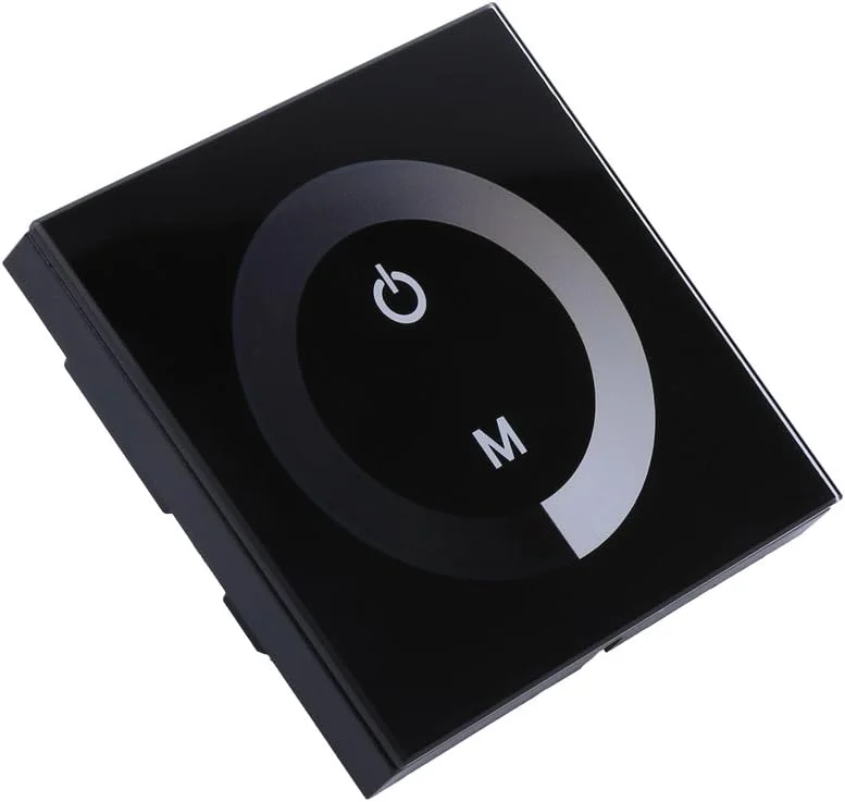 Akozon Single Color Touch Panel Dimmer Väggbrytare Controller DC 12V-24V LED Strip Light (svart) — Smarta hem