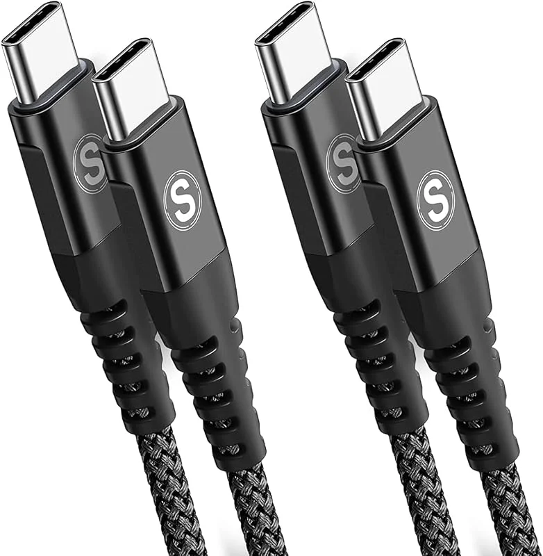 USB C till USB C Kabel 60W [1m 2Pack] PD Snabbladdning typ c nylonflätad laddningskabel för iPhone 17 16 15 pro max, Samsung Galaxy S26, S25, S24, S23, S22, S21, S20, Note 20, 10, iPad Pro MacBook Air — Mobil och surfplatta