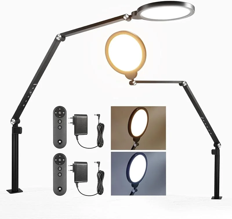 NEEWER Basics 18W 7" ringljus med bordsstativ eller klämfäste, 2-pack, 3000K-6500K dimbara LED-ringlampor för videokonferenser, streaming, mobil, selfie, laptop, dator och Zoom, R18 — Mobil och surfplatta
