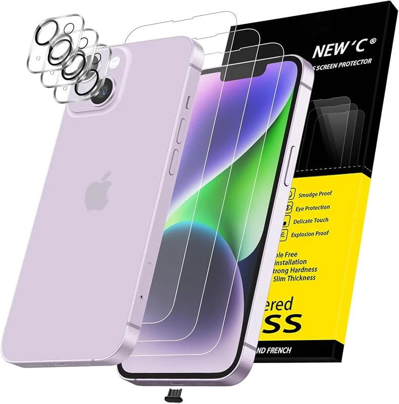 NEW'C Skärmskydd för iPhone 14 + Kameraskydd — Mobil och surfplatta