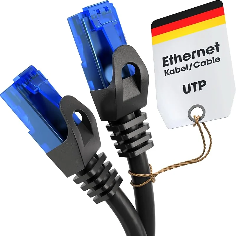 KabelDirekt – Nätverkskabel 10Gbit, s – 10m, svart — Laddning och kablar