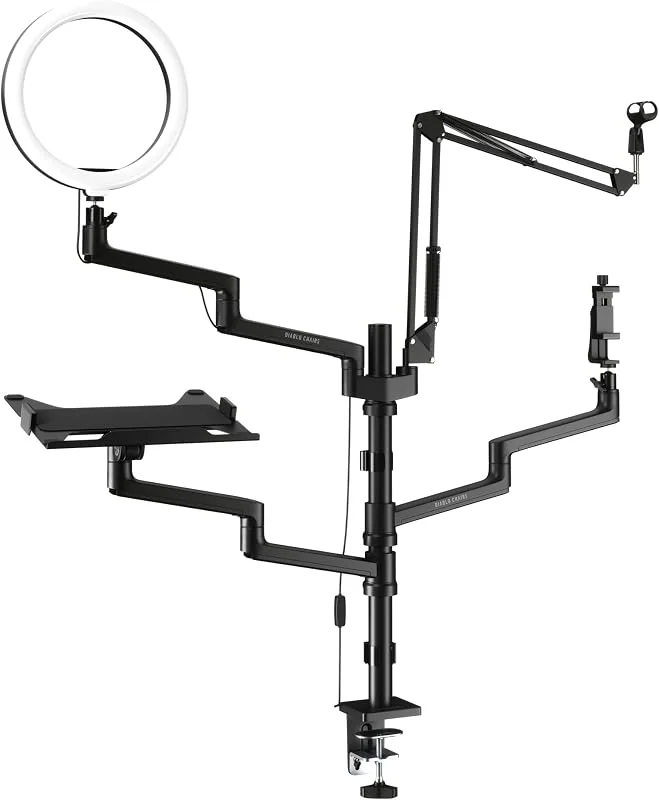 Diablo X-Stream Live Stream Holder, Table Stand, Stream Clamp Stand, Holder for Camera, Mobile Phone, Microphone Laptop, Monitor, Ring Light, 4 Arbor, Adjustable, Swivel — Mobil och surfplatta
