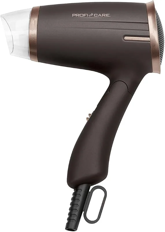 ProfiCare® Hårtork vikbar, Hair Dryer 1 400 W, platsbesparande med fällbart handtag, kompakt luftstyler, 2 nivåer, kall nivå för style-Fix, överhettningsskydd, PC-HT 3009 brun — Hårvård