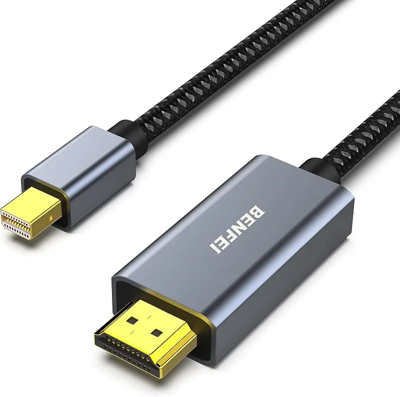 BENFEI Mini DisplayPort till HDMI-kabel, 1, 8 m mini DP till HDMI-adapter kompatibel med MacBook Air, Pro, Microsoft Surface Pro, Dock, Monitor, Projektor [Aluminiumskal och nylonkabel — Portabel digital och ljud