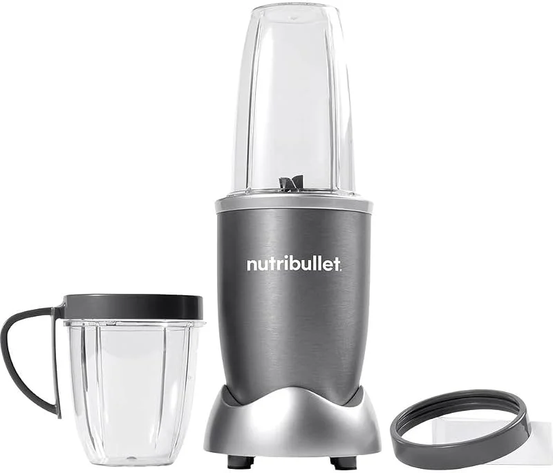 nutribullet Original 600 z 3 akcesoriami, blender elektryczny, rozdrabniacz, blender do smoothie, blender wielofunkcyjny, moc 600 W, szary, NB606DG [Energiklass A] — Kök & Hushåll