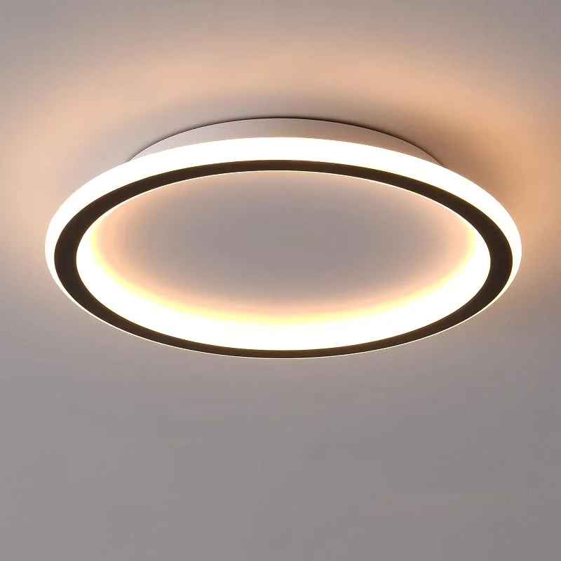 LED-taklampa, Platt 24W Varmvit 3000K 2700 LM, Modern Ultra Tunn Svart Runda Taklampor ﾘ315mm för Lounge Vardagsrum Kök Matsal Hall Hemmakontor Utanför veranda — Hushållselektronik