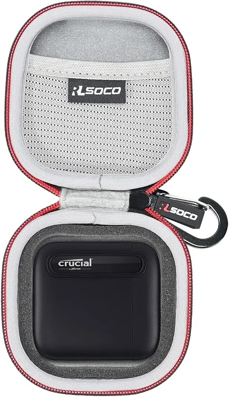 RLSOCO Fodral för Crucial X10 Pro, X10, X9, X9 Pro, X6 1TB, 2TB, 4TB, 6TB, 8TB, 500GB Bärbar Externa SSD & för Crucial X9 Pro för Mac 2TB, 4TB, 1TB Bärbar Externa SSD — Hårvård