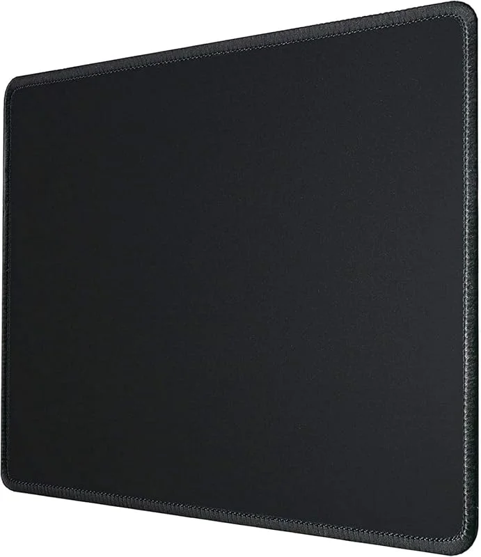 Silent Monsters Musmatta S 32 x 27 cm, sydda kanter - Musmattor i tyg halkfri och tyst, Svart - för gaming, kontor, hemmakontor - tvättbar, rullbar - kantsöm — Datortillbehör