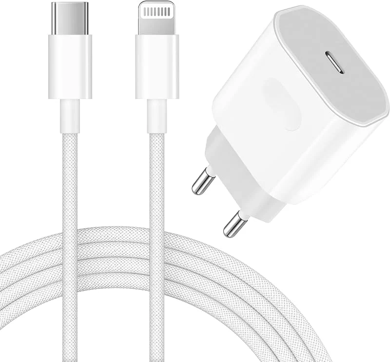 Apple MFi-certifierad snabbladdare för iPhone 14, 13, 12, 11, Pro Max Plus Mini SE XR X XS 8 7 6, 25 W USB-C nätadapter med 1 m Lightning-kabel, USB-C Power Delivery Charger — Mobil och surfplatta