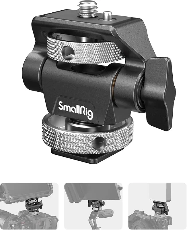 SMALLRIG Vridbart och lutande monitorfäste Justerbar bildskärmshållare med studsande lokaliseringsstift och kallskofäste för 5" och 7" monitorer - 2905B — Mobil och surfplatta