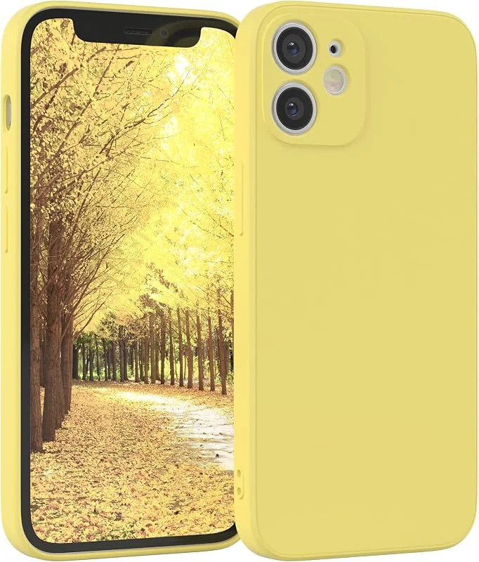 EAZY CASE Silikonfodral kompatibelt med iPhone 12 Mini i Gul — Mobil och surfplatta