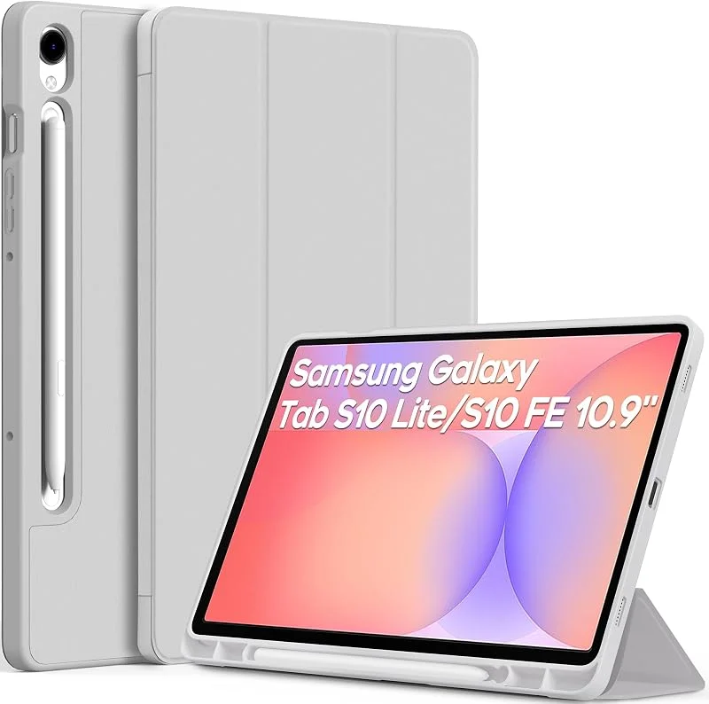 EasyAcc Fodral för Samsung Galaxy Tab S10 Lite, S10 FE, S9 FE, S9, ljusgrå — Mobil och surfplatta