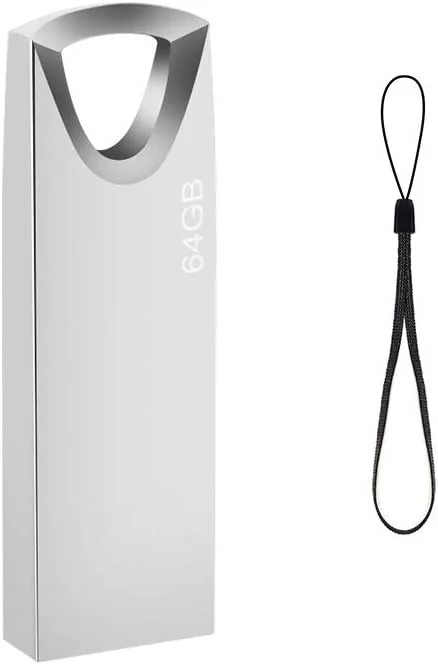 HAODIUSB88 Minnessticka 64 GB, Mini Pennfodral Metall USB-Minne Vattentät USB-Nyckel Kompatibel Med PC Bärbara Datorer Surfplatta Etc (Silver) — Datortillbehör