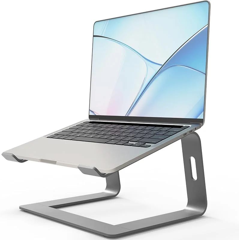Orionstar laptopstativ, bärbar laptophöjare i aluminium kompatibelt med Apple Mac MacBook Air Pro 10 till 15, 6 tums bärbar dator, avtagbar ergonomisk hisshållare, rymdgrå — Datortillbehör